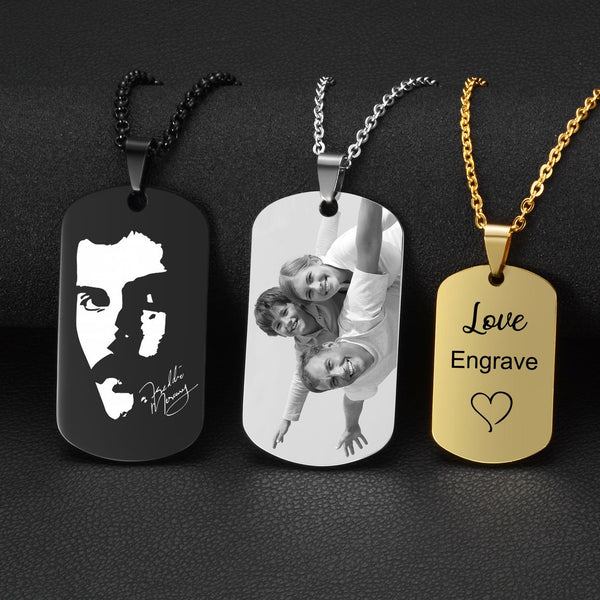 Custom Engraved Dog Army Tag Necklace