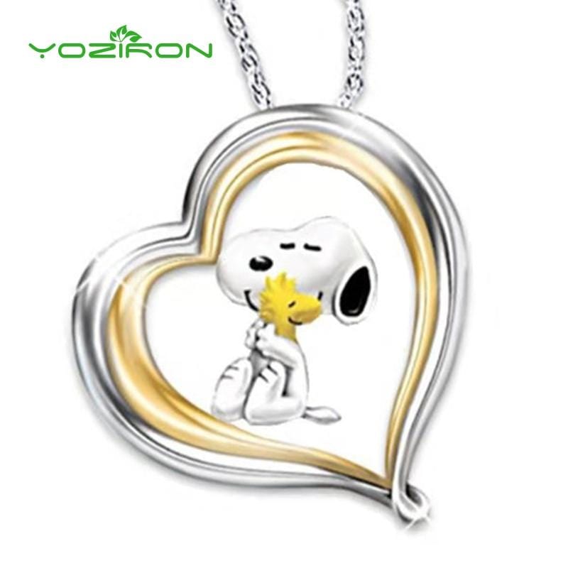 Gold Metal Alloy Cartoon Dog Pendants.Cute Necklace For Women