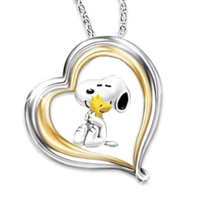 Gold Metal Alloy Cartoon Dog Pendants.Cute Necklace For Women