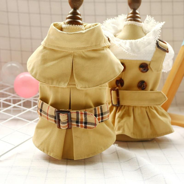 Spirng/Summer Dog Clothes Handsome Trench Coat Dress .Pets Outfits