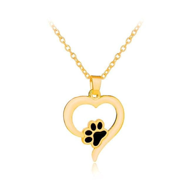 Pet Necklace. Hollow Cute Paw Prints