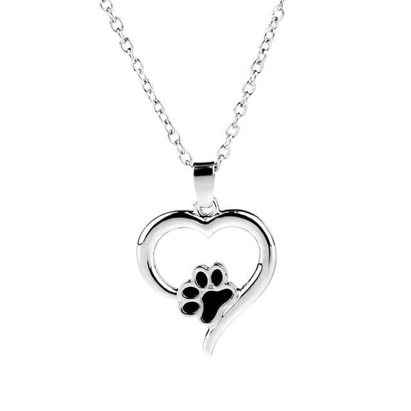 Pet Necklace. Hollow Cute Paw Prints