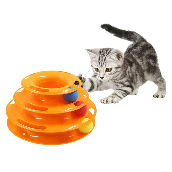 Pet Cat Toy  Disc Cat Intelligence Amusement Triple Pay Disc